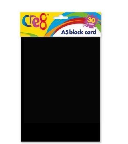 30PK CRE8 A5 CARD SHEETS BLACK