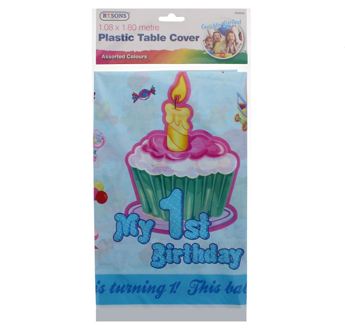 RYSONS ASSORTED PLASTIC TABLE COVER 1.08X1.80M