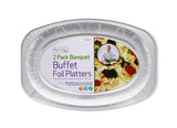 2PK LARGE BANQUET BUFFET FOIL PLATTERS