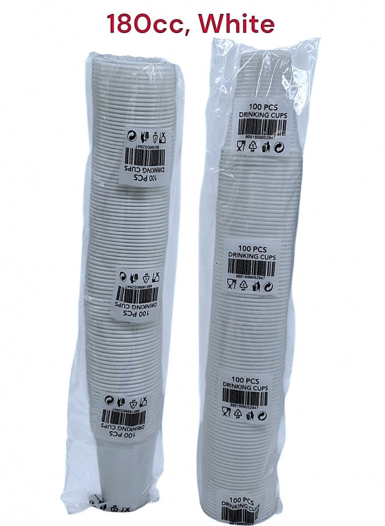 Quality Way White Plastic Cups 100 pack