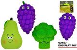PET BUDDIES DOG SQUEAKY PLAY TOY FRUIT & VEG 20CM X 12CM