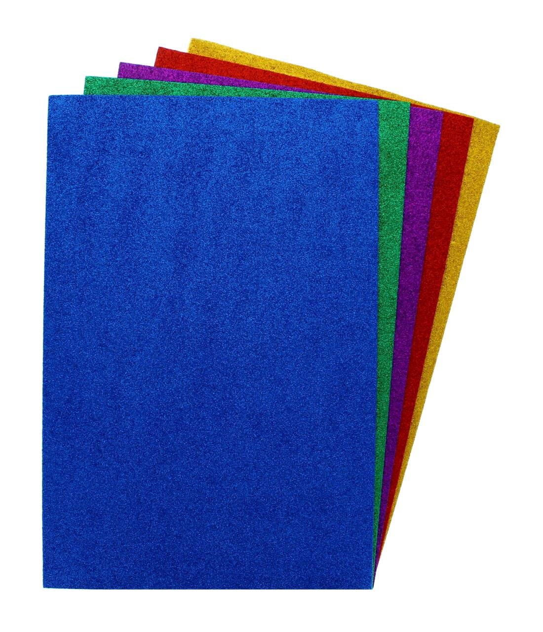 5PC LARGE GLITTER FOAM BACKED SHEETS 30*20CM