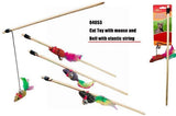 PET BUDDIES CAT PLAY TOY WITH MOUSE AND BE;L WITH ELASTIC STRING