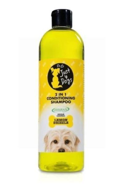 DR.J'S JUST 4 DOGS LEMON DRIZZLE SHAMPOO WITH ODOUR CONTROL 500ML