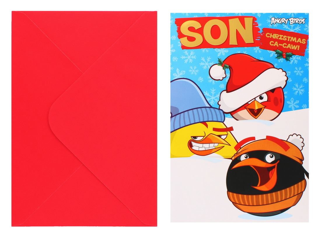 ANGRY BIRD CHRISTMAS CA-CAW CARD SON