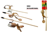 PET BUDDIES CAT PLAY TOY WITH ELASTIC STRING AND FEATHER