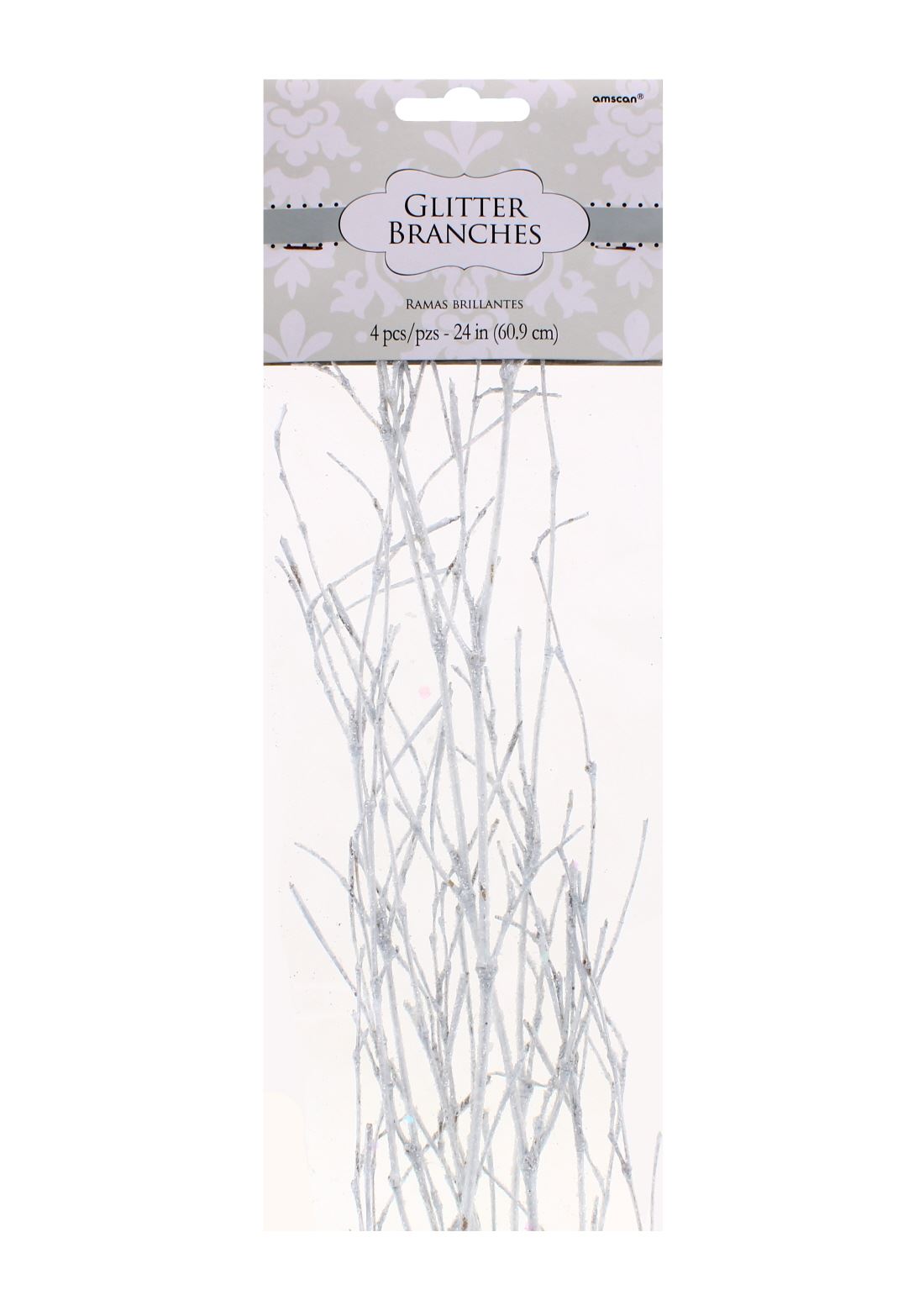 4PC GLITTERING BRANCHES WHITE 24"