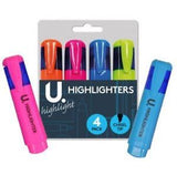 ASSORTED U HIGHLIGHTERS CHISEL TIP