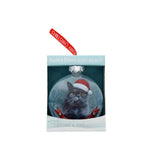 Santa Paws Glass Bauble Grey Cat