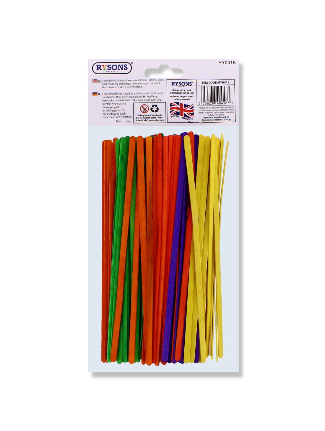 100PC ASSORTED WOODEN CRAFT STICKS