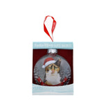 Santa Paws Glass Bauble Calico Cat