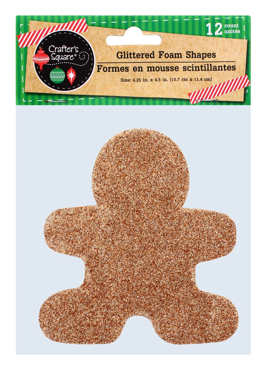 XMAS GLITTERED FOAM SHAPES ASSORTED