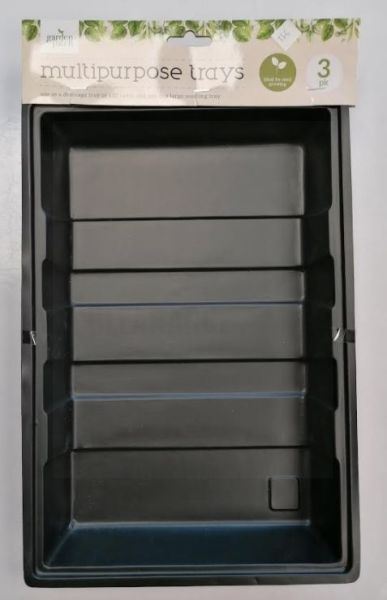 PLASTIC TRAYS- BLACK - 35 X 24 X 5.5CM