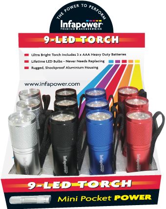 Infapower 9 LED Aluminium Torch