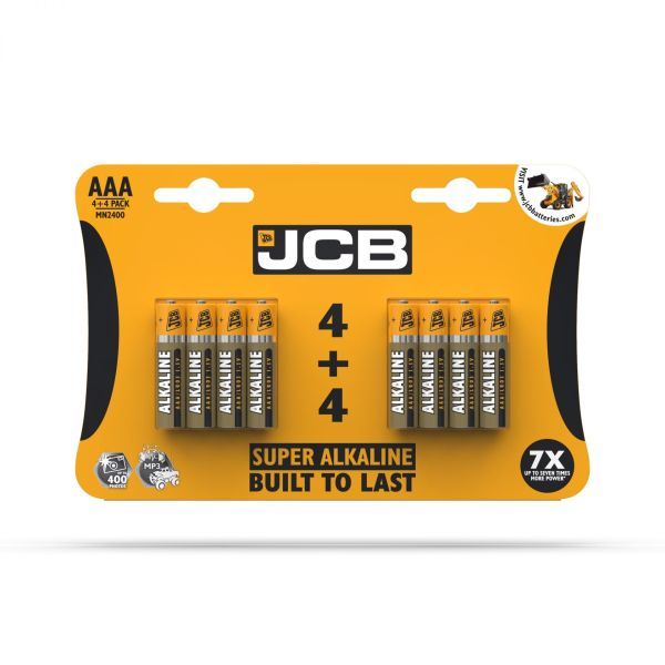 JCB AAA SUPER ALKALINE BATTERIES 8 PACK