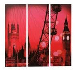 LONDON TRIP CANVAS SET OF 3 90X40X2.5CM