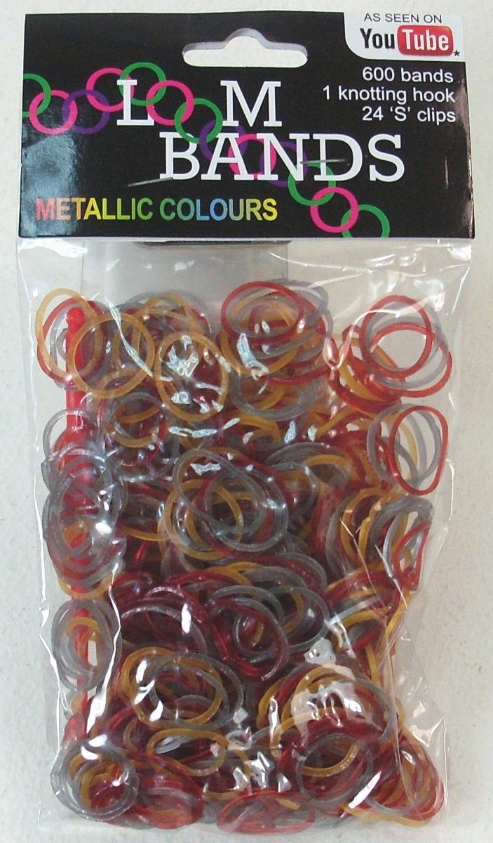 600 ASSORTED LOOM BANDS KIT-METALLIC COLOURS