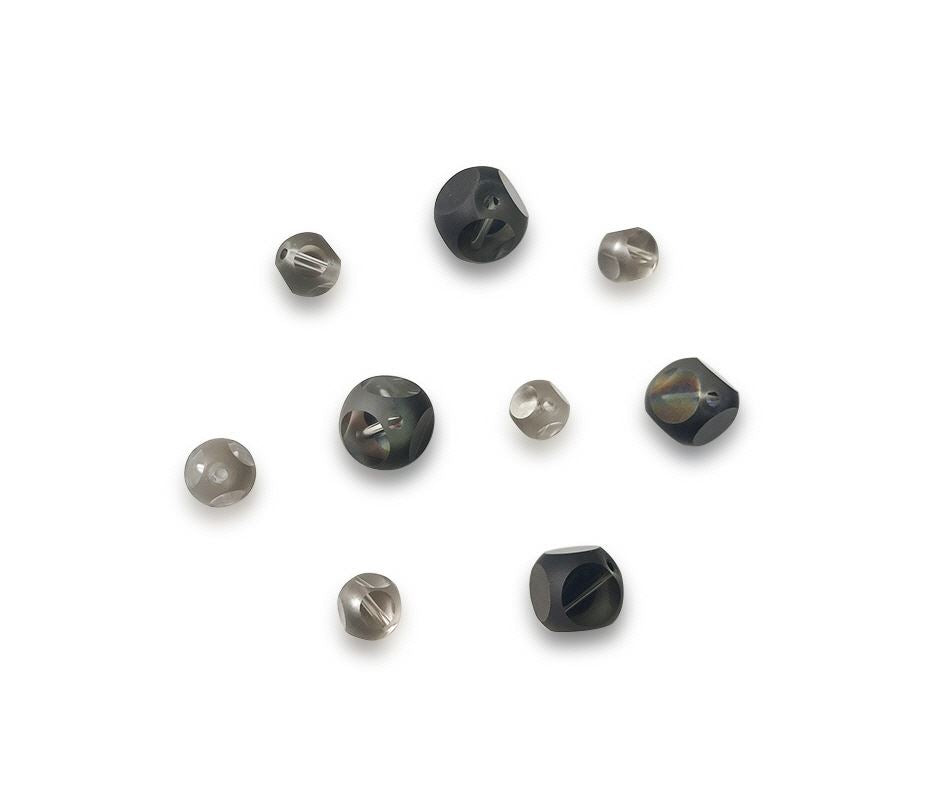 9 PC ETCHED GLASS BEADS CLASSIC