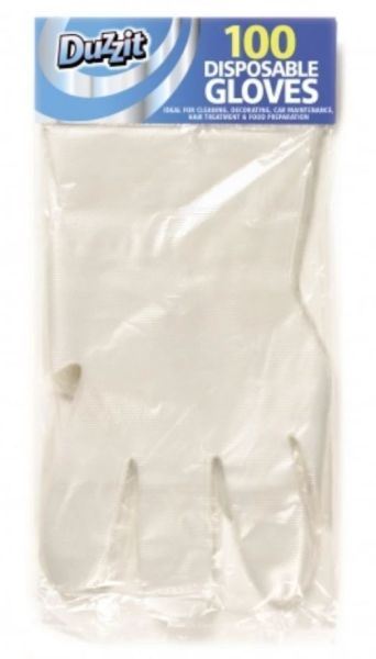 100PK MULTI-PURPOSE DISPOSABLE GLOVES CLEAR