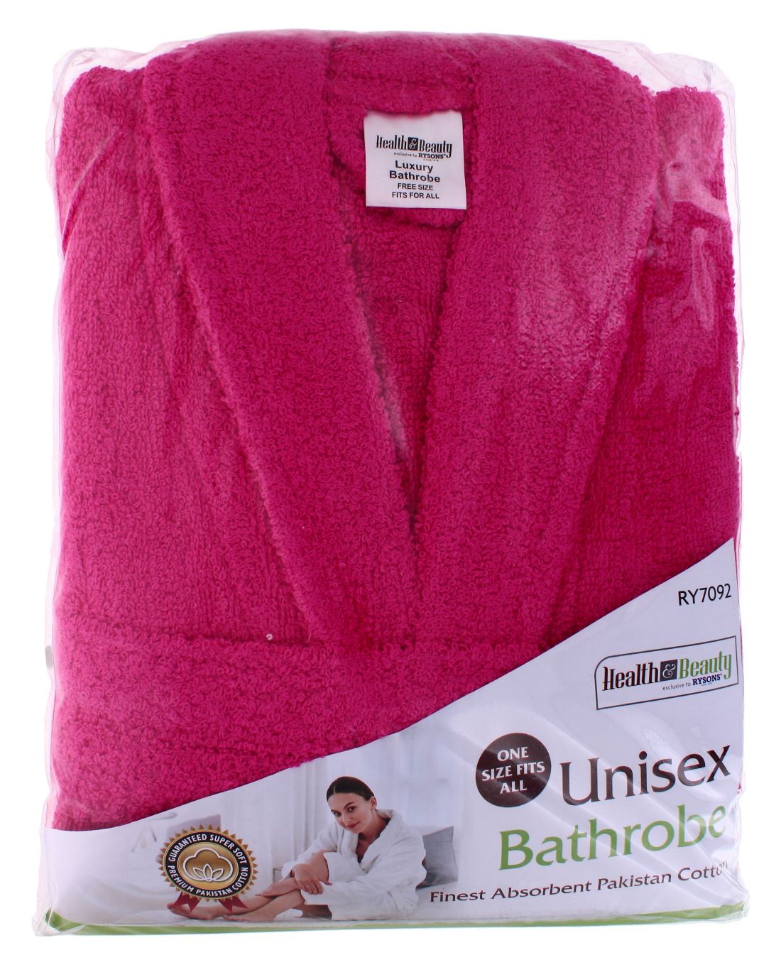 COTTON BATH ROBE UNISEX FUSCHIA