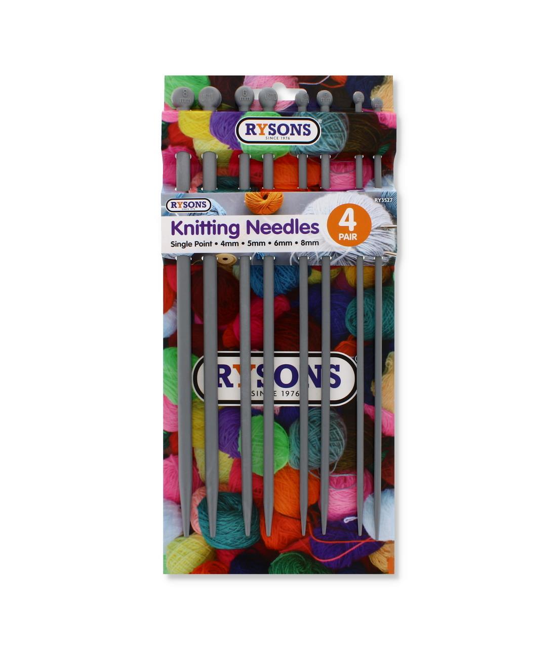 4 PAIR KNITTING NEEDLES