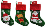 CHRISTMAS CRAFT STOCKING SNOWFLAKE RED/GREEN