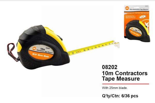 CONTRACTORS TAPE MEASURE W/ 25MM BLADE 10 MTR