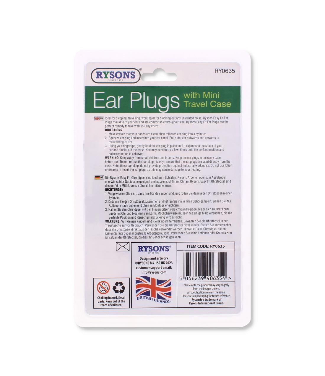 EAR PLUGS SET W/ MINI TRAVEL CASE