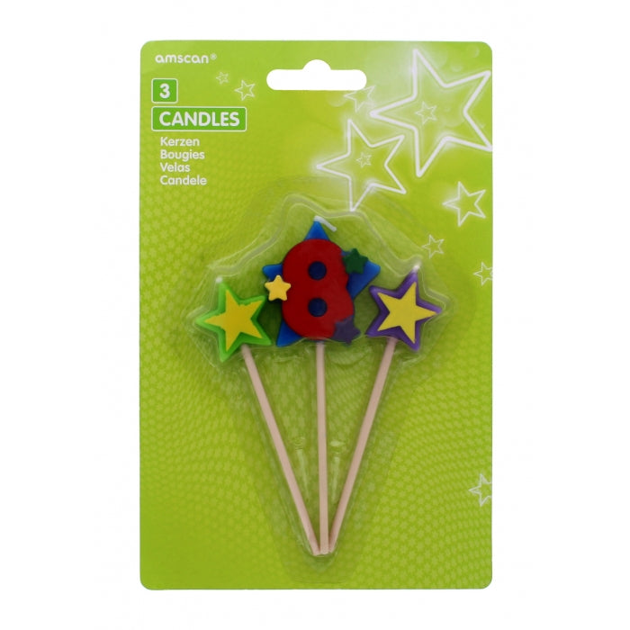 Amscan Stars Candles On A Stick Age 8