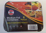 MAX HOUSE WARES MEDIUM DISPOSABLE FOIL CONTAINERS WITH LIDS 9 PACK
