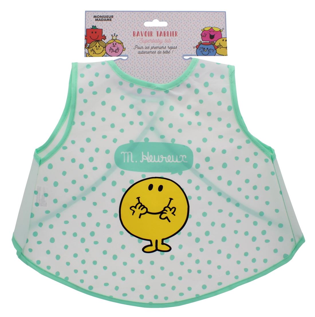 ASSORTED MR MEN BABY BIB - FRENCH