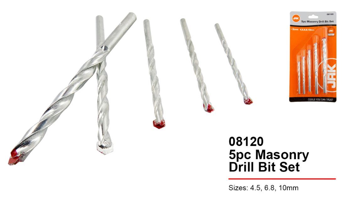 MASONRY DRILL BIT SET 5 PC