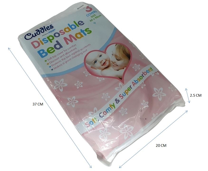 3PK DISPOSABLE BED MATS
