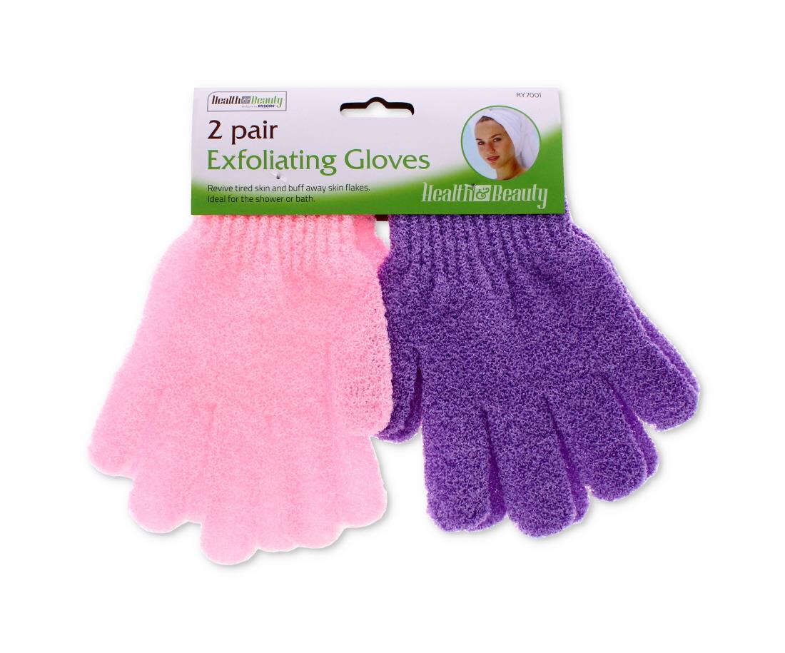 2 PAIR EXFOLIATING GLOVES