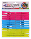 24 COLOURFUL PLASTIC CLOTHES PEGS