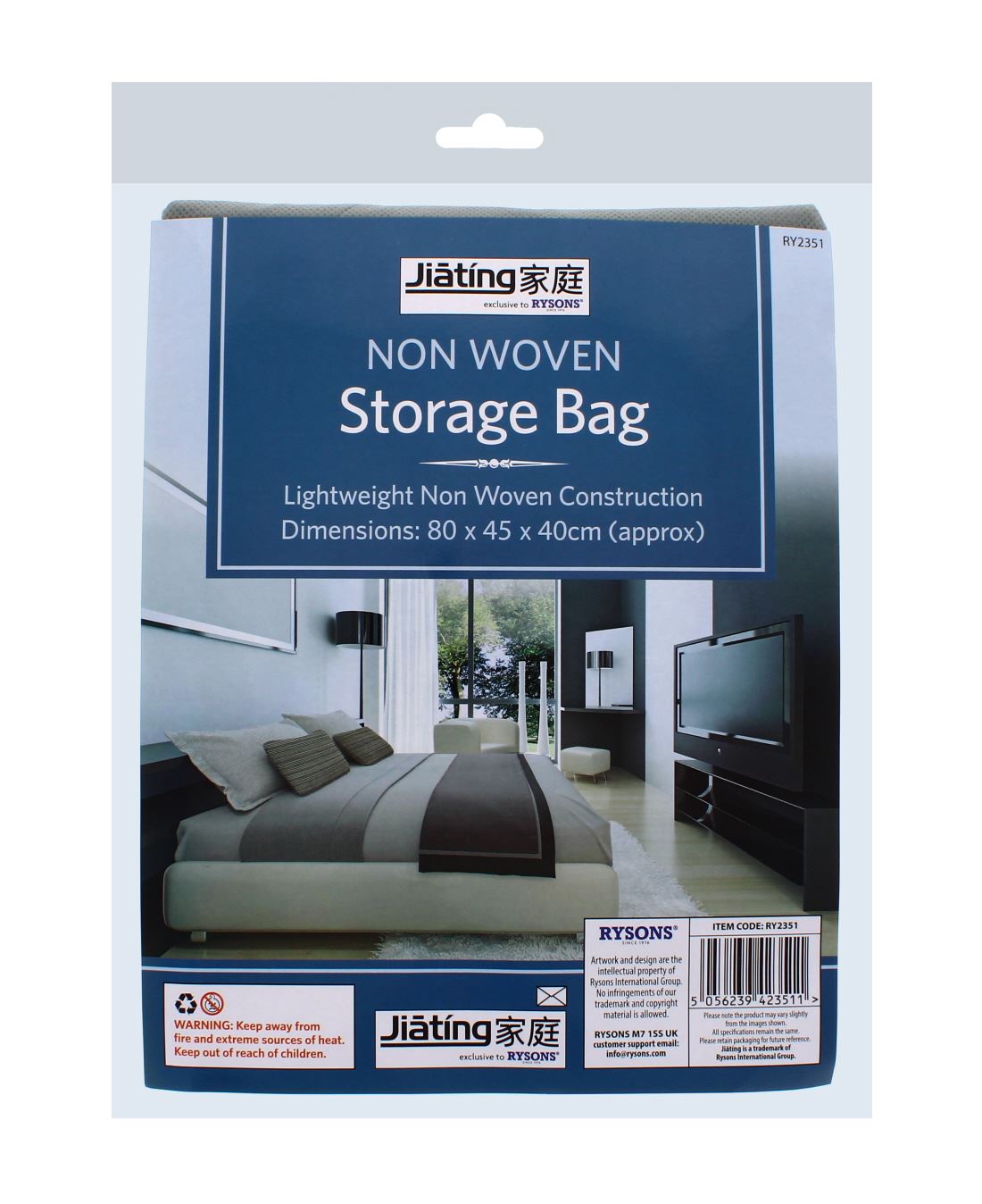 NON WOVEN STORAGE BAG 80X45X40CM