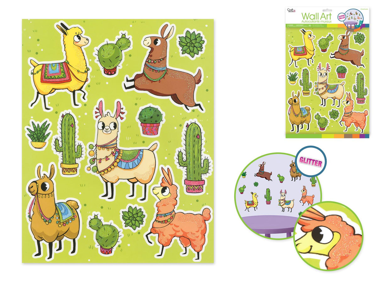 WALL ART GLITTER LLAMA