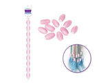 GLASS BEADS 12.7 CM MATTE STRAND PINK