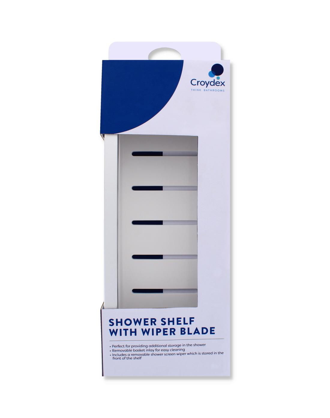 CROYDEX SHOWER SHELF W/ WIPER BLADE