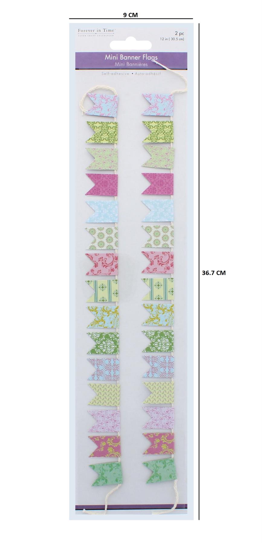 2PK MINI PENNANT FLAGS VINTAGE CHIC