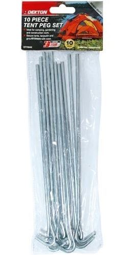 10PK 23CM DEKTON HEAVY DUTY TENT PEG SET