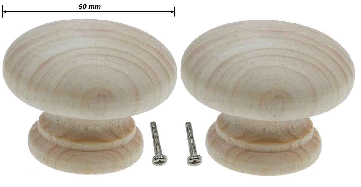 2PK 50mm PINE KNOB VARNISHED