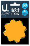 60PK ASSORTED SMALL NEON STARS