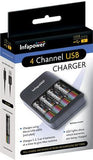 Infapower 4 Channel USB Charger + 1300mAh