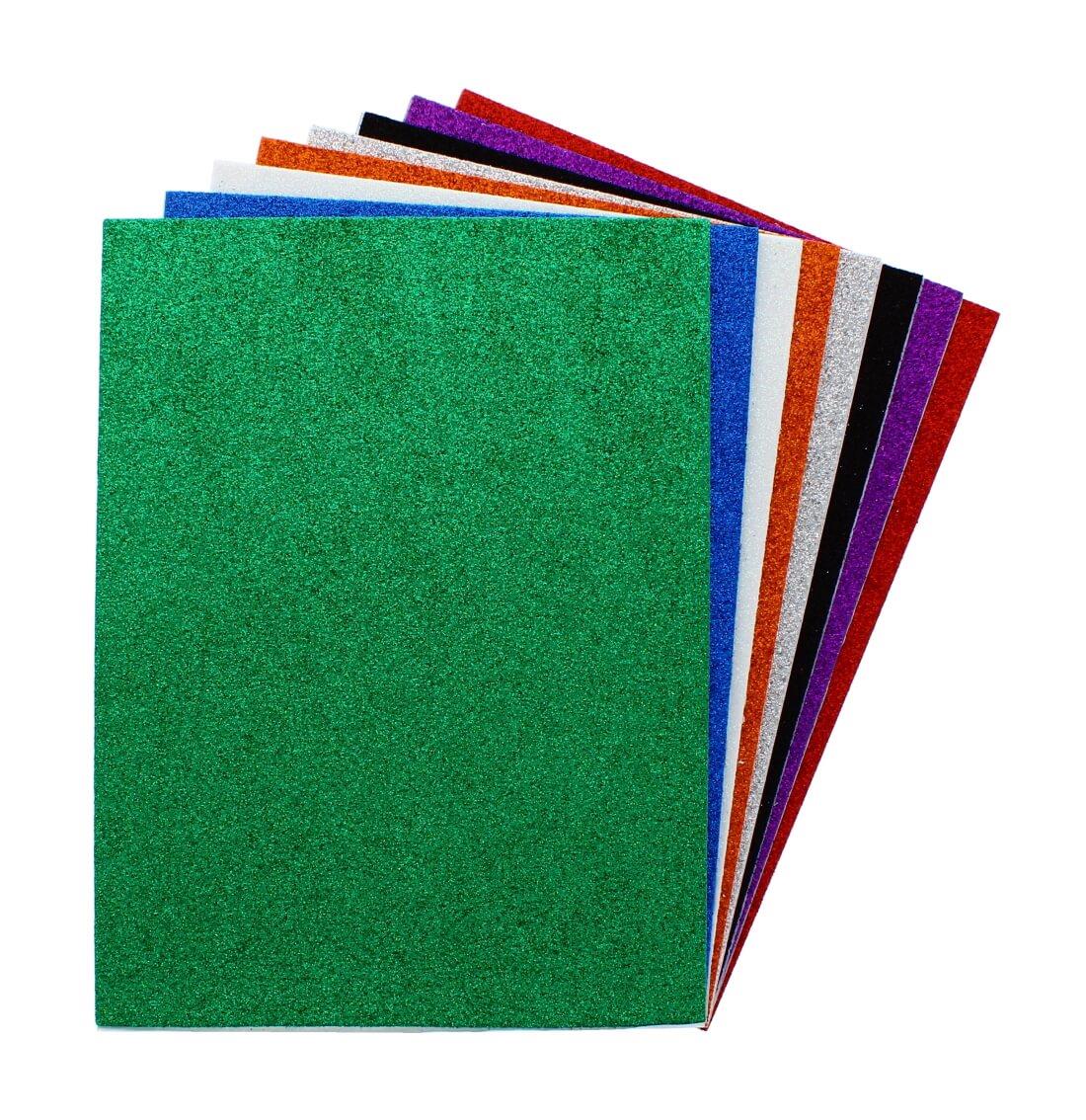 8PC GLITTER FOAM BACKED SHEETS 15*20CM