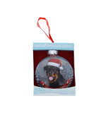 Santa Paws Glass Bauble Rottweiler