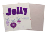 HANDCRAFTED CARD GLITTERED - JOLLY