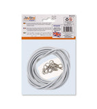 4M CURTAIN WIRE WITH 16 HOOKS & EYE FITTING
