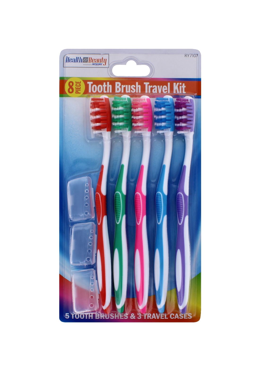 5PC TOOTHBRUSHES WITH TRAVEL CASES