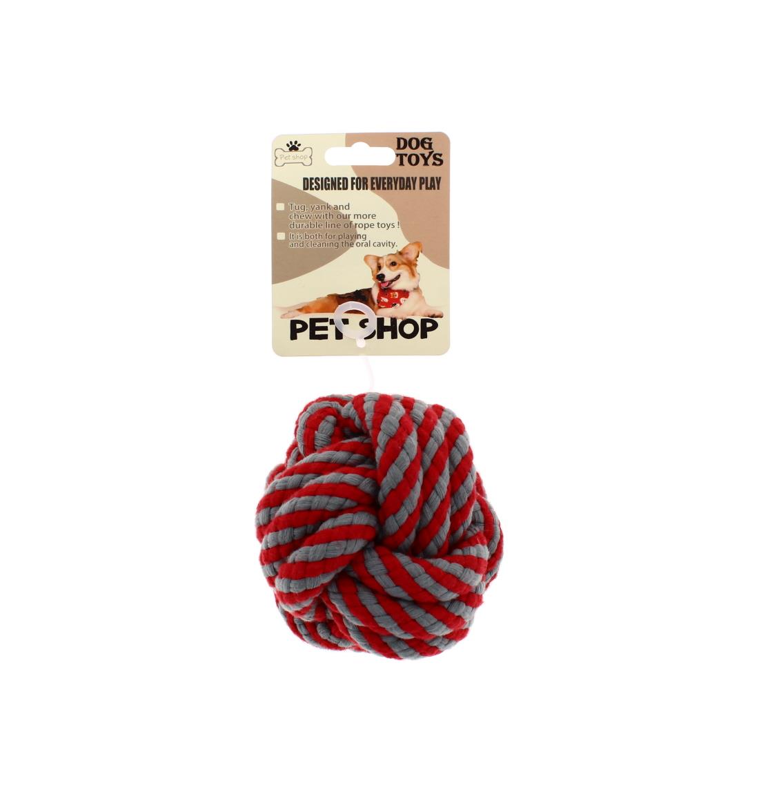DOG TOY ROPE CHEW BALL